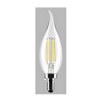 Satco LED Chandelier Bulb, Candelabra Base, Clear, Dimmable, Natural Light, Carded