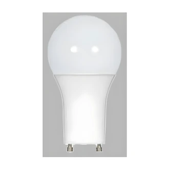 Satco A19 LED Bulb, Frosted, Warm White, Dimmable, Damp Rated, 220 Degree Beam Spread, 25,000 Hr