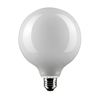 Satco LED Light Bulb, G40, Dimmable, 6W, 2700K Warm White, E26 Medium Base, White, 15,000 Hr
