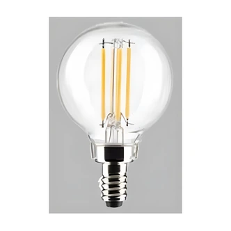 Satco LED Candelabra Base Bulb, G16.5, 5.5 W, White, 2700K, 500 Lumens, 120V, 2/PK