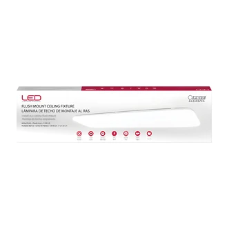 Feit Electric LED Ceiling Light Fixture, Flush Mount, Back-Lit, 12" x 48", 45 W, 3200 Lumens, 4000K, White, Frost Lens