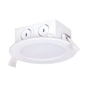Satco LED Direct Wire Downlight, 4 in, Edge-Lit, 8.5W, 3000K, Dimmable, Frosted, IC Rated