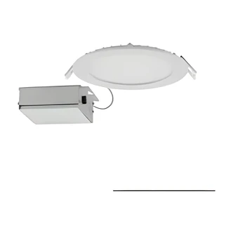 Satco LED Downlight, Round, 6 in, White, Edge-Lit, CCT Selectable, Dimmable, Remote Driver, 120 V, Indoor