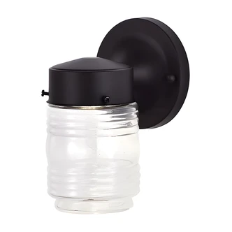 Satco Mason Jar Light, Black, Frosted Glass, Dimmable, 3000K, 800 Lm, 9 in