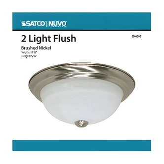 Satco Nuvo Flush Fixture, 11.5 W x 6 D x 12 H, Bronze