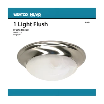 Satco Nuvo Twist Lock Fixture, 12.5" W x 12.5" D x 12.5" H, Brushed Nickel