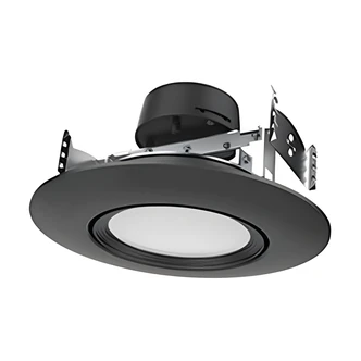 Satco LED Downlight, Gimbaled, CCT Selectable, Black Trim, 50,000 Hr