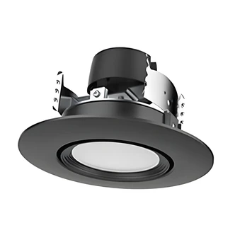 Satco Gimbled LED Downlight, Recessed, CCT Selectable, 7.5W, 600 Lumens, Black, Damp Rated