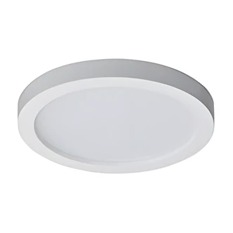 Satco LED Flush Mount Fixture, 7" Round Surface Mount, 16 W, 3000K, White, 6/PK
