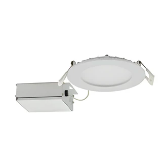 Satco Recessed Downlight, Remote Driver, Ultra-Slim, Selectable CCT, Wet Location, Air Tight, IC Rated, 10W, 5.5" Round