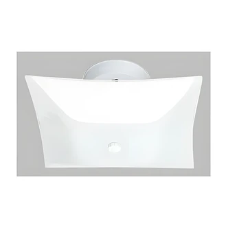 Satco Flush Mount Ceiling Light, 2-Light, 12" Square, White, Steel