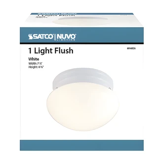 Satco Nuvo Reflector Fixture, Mushroom, White, 9" W x 7" D x 9" H