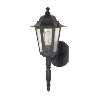 Satco Cornerstone Outdoor Wall Lantern, 1 Light, Old Bronze, Clear Seeded Glass, 10 W x 8 D x 13 H