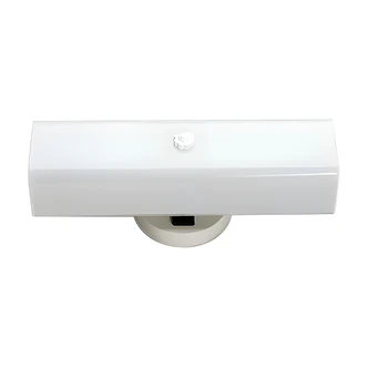 Satco Vanity Light, 2-Light, 14 in, White, U-Channel Glass, Outlet