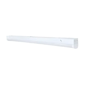 Satco LED Linear Strip Light, 4 ft, Wattage and CCT Selectable, Indoor, White Finish, Damp Location, Surge Protection
