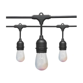 Satco Starfish LED Outdoor String Light, 24 ft, 10-Light, Dimmable, Color Tunable, Black