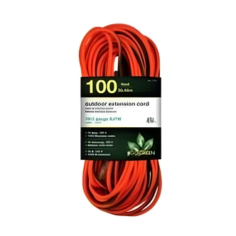 GoGreen Power Extension Cord, Outdoor, 100 ft, 16/3 SJTW-A, Orange, Green Stripe, ETL