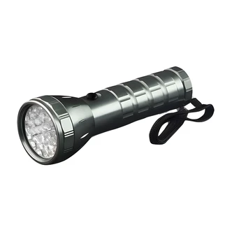 GoGreen Power Flashlight, 28 LED, Silver, Shatterproof Lens, Non-Rolling Head, Ergonomic Handle