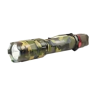 Police Security Trac-Tact Camo Flashlight, COB LED, 350 Lumens, UV Light, Red LED, Aluminum, Belt Clip