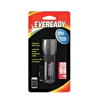 Energizer Compact Metal LED Flashlight, 80 Lumens, 3 AAA Batteries Included, Wrist Lanyard