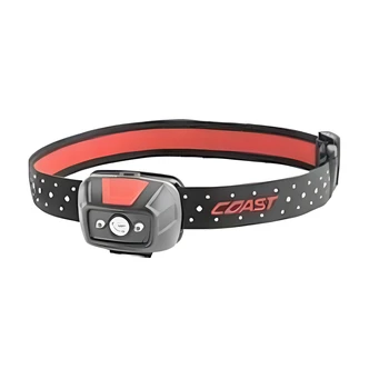 Coast FL19 Headlamp, Dual Color, White/Red LED, Wide Angle Flood Beam, Reflective Safety Strap, IPX4