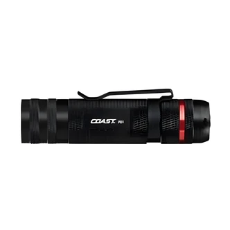 Coast PX1 Flashlight, Twist Focus, Pure Beam Optic, 315 Lumen, LED, Reversible Clip, 3 x AAA