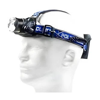 Police Security Blackout Headlamp, LED, 615 Lumens, Pivoting Head, Slide Focus, 3 Modes, Impact And Water Resistant