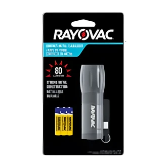 Rayovac Compact Metal LED Flashlight, 80 Lumens, Gunmetal