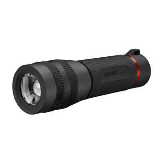 Coast GX10 Flashlight, 550 Lumen, Waterproof, IP67, Dual Power, Pure Beam, Twist Focus, 3 AAA Batteries Included
