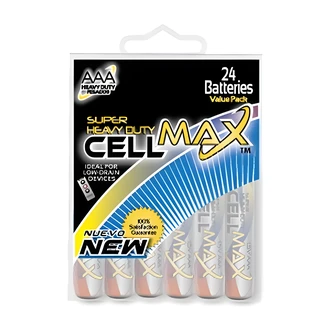 CellMax AAA Super Heavy Duty Batteries, Reusable Plastic Case, 3" W x 1" D x 4" H