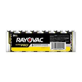 Rayovac Ultra Pro 9V Alkaline Batteries, 6/PK