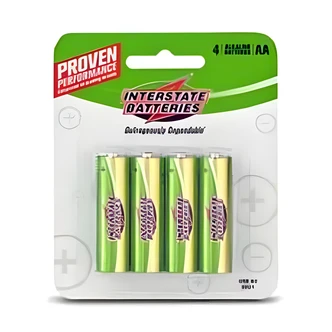 Interstate AA Alkaline Batteries, 4/PK