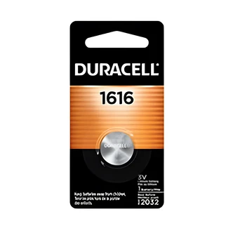 Duracell DL1616 Coin Battery, 3.1 V Lithium, 55 mAh, 36/Case