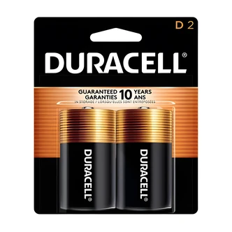 Duracell CopperTop D Alkaline Batteries, 2/PK