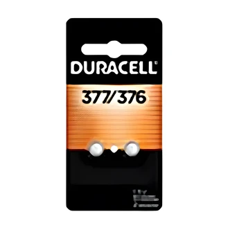 Duracell 377 Silver Oxide Button Battery, 2/PK