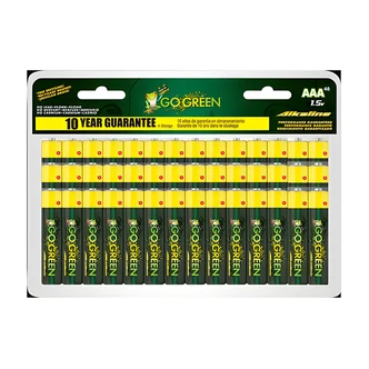 GoGreen Power AAA Alkaline Batteries, 48/PK