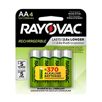 Energizer AA Rechargeable Batteries, NiMH, Low Self-Discharge, 4/PK