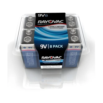 Energizer Rayovac 9V Alkaline Batteries, Ready Power, Mercury-Free, 8/PK