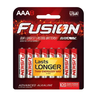 Rayovac Fusion AAA Alkaline Batteries, 8/PK