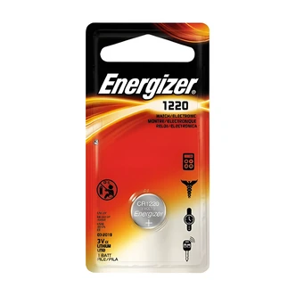 Energizer 1220 Watch Battery, Lithium, 8-Year Storage, 1.5V