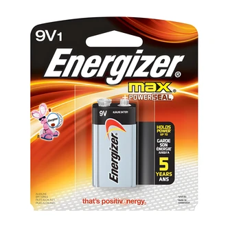 Energizer 9V Alkaline Battery, Blister Pack, Leak Resistant