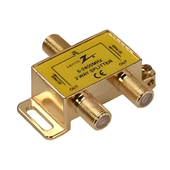 AmerTac Zenith Coax Splitter, 2-Way, 24K Gold Plated, 5-2400 MHz