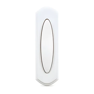 Globe Electric Wireless Push Button, Surface-Mount, White Plastic, Battery Operated, 100 ft Range