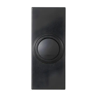 Globe Electric Wireless Pushbutton Doorbell, Surface Mount, Lighted Plastic, Black, 100 ft Range