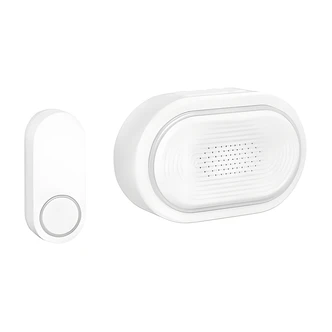 Globe Electric Wireless Doorbell Kit, 16-Sound, Surface Mount, White, Plastic, Indoor