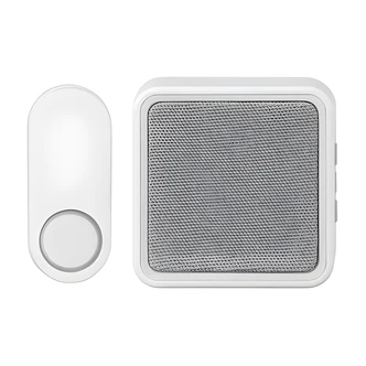 Globe Electric Wireless Battery Doorbell Kit, Surface Mount, Lighted, Matte White, 300 ft Range, Multiple Songs
