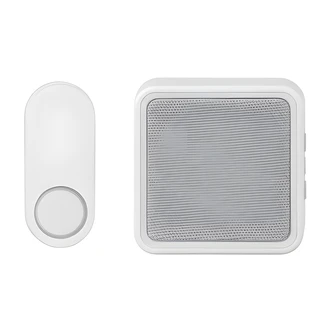 Globe Electric Wireless Doorbell Kit, Surface Mount, 10-Sound, 4.5 V, 85 dB, Plastic, White