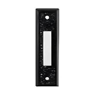 Globe Electric Wired Push Button, Surface Mount, Black, White Bar, Compatible With Wired Doorbells, Heath Zenith Low Voltage Chime System