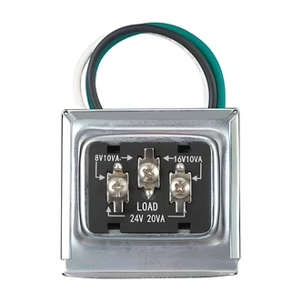 Globe Electric Wired Transformer, Metal, 120VAC, 8VAC-10VA/16VAC-10VA/24VAC-20VA