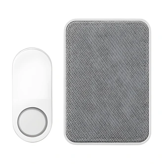 Globe Electric Plug-In Doorbell Kit, Wireless, Weather Resistant Button, Lighted Receiver, White Plastic, 300 ft Range